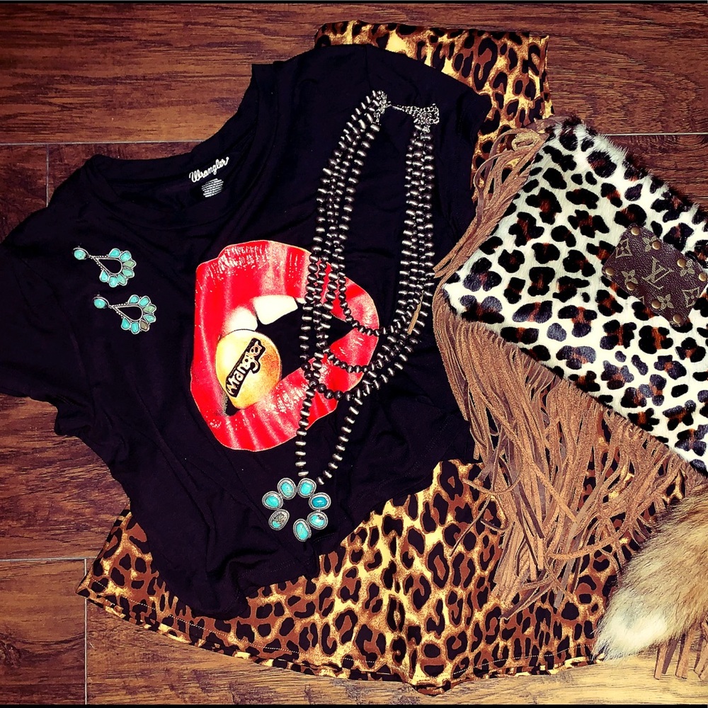 Vintage Wrangler Lips Crop Top
